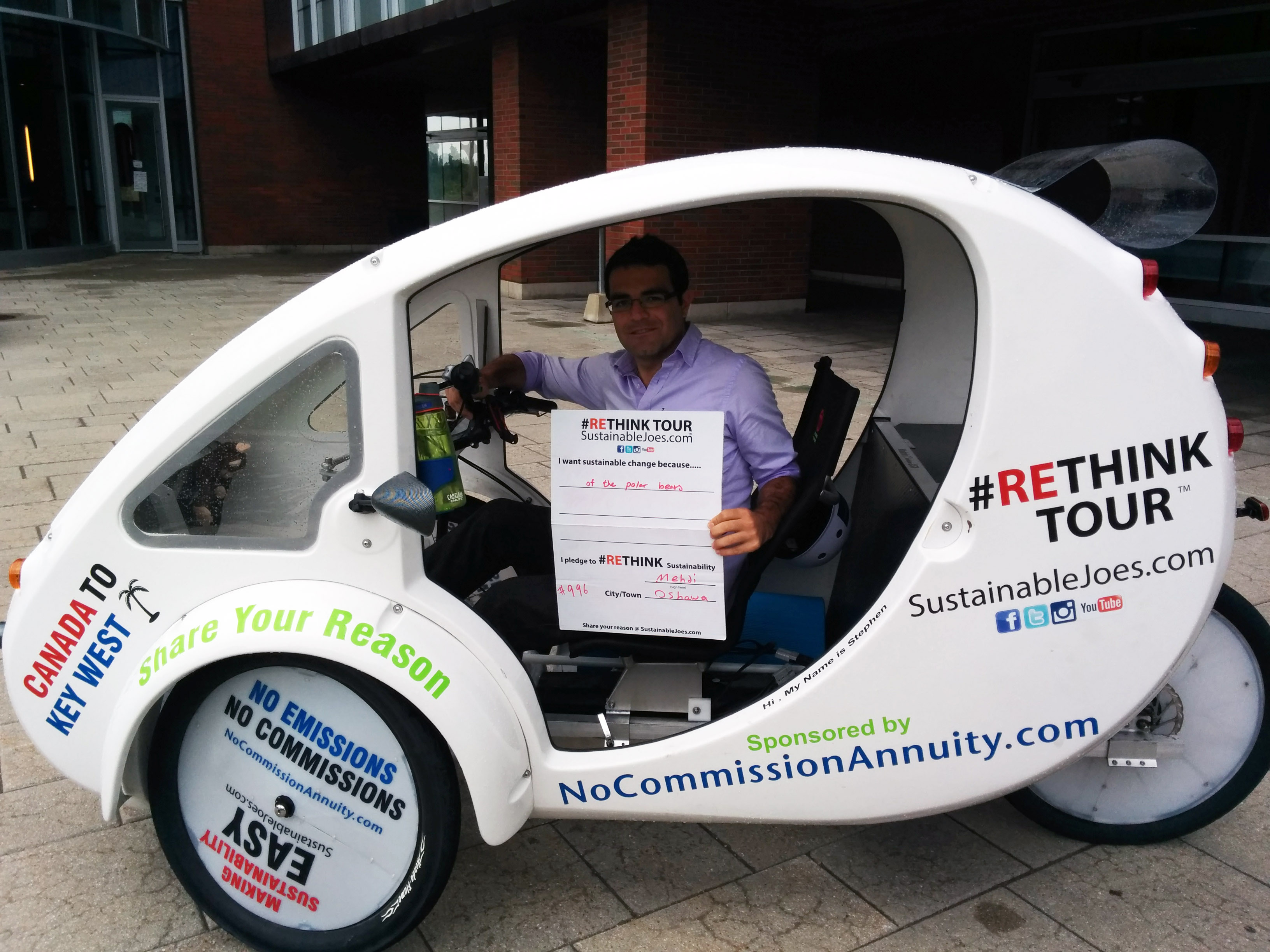 SustainableJoes' #Rethink Tour's Solar Power Tricycle