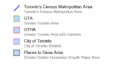 Map of Toronto's 5 boundary schemes (legend)