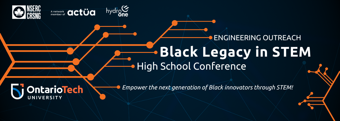 Logo for the Black Legacy in STEM High School Conference, highlighting engineering outreach initiatives and celebrating Black innovators in STEM.