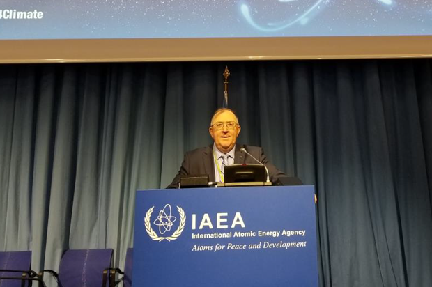 Ontario Tech University's Dr. Igor Pioro addresses delegates in Vienna, Austria at the International Atomic Energy Agency’s 2019 Conference on Climate Change and the Role of Nuclear Power (October 2019).