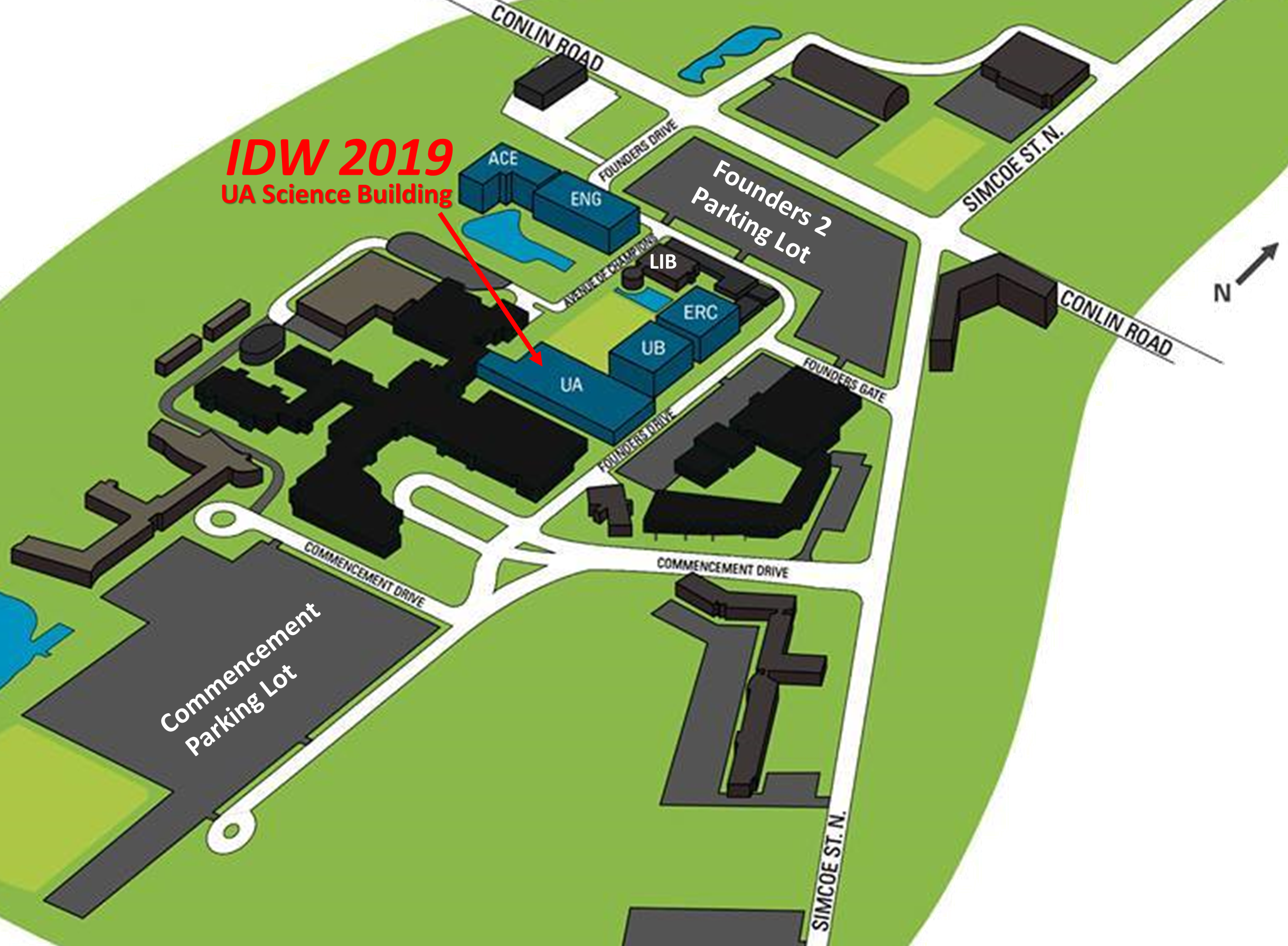 Map of Ontario Tech University's North Campus