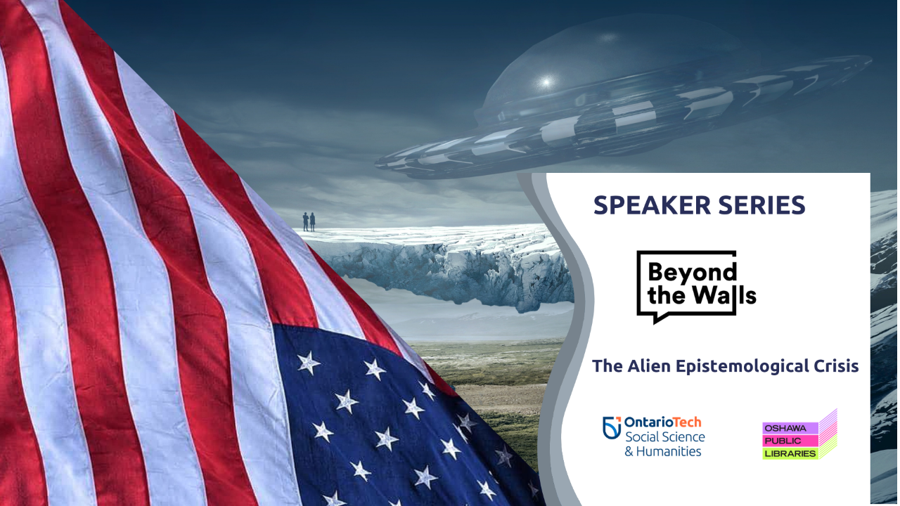 This is the profile image for the Beyond the Walls public lecture, "The Alien Epistemological Crisis". 