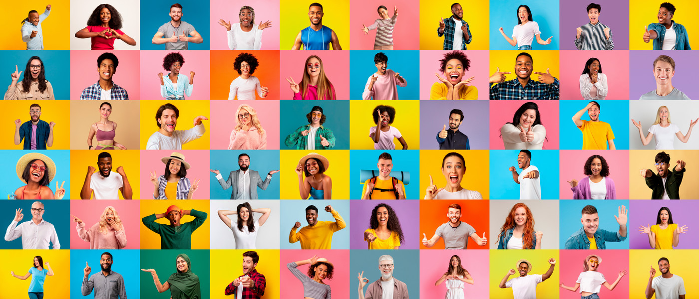 screen of cheerful millennials 