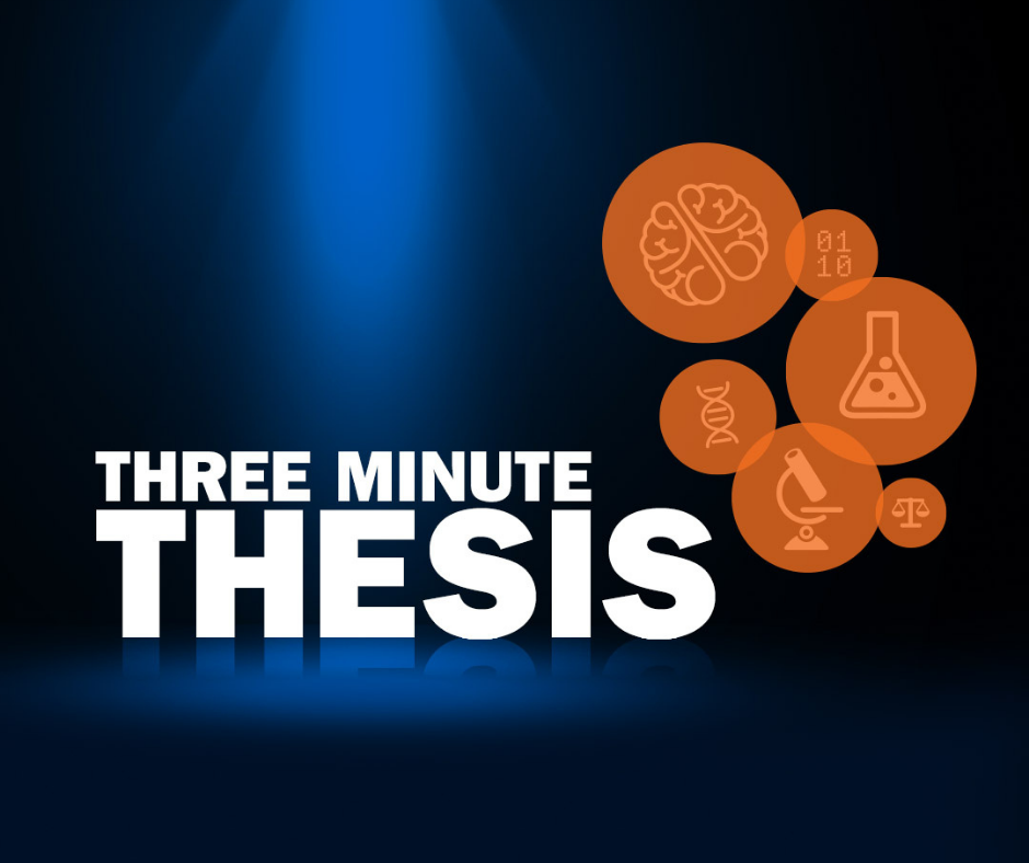 A graphic with the text 'Three Minute Thesis'