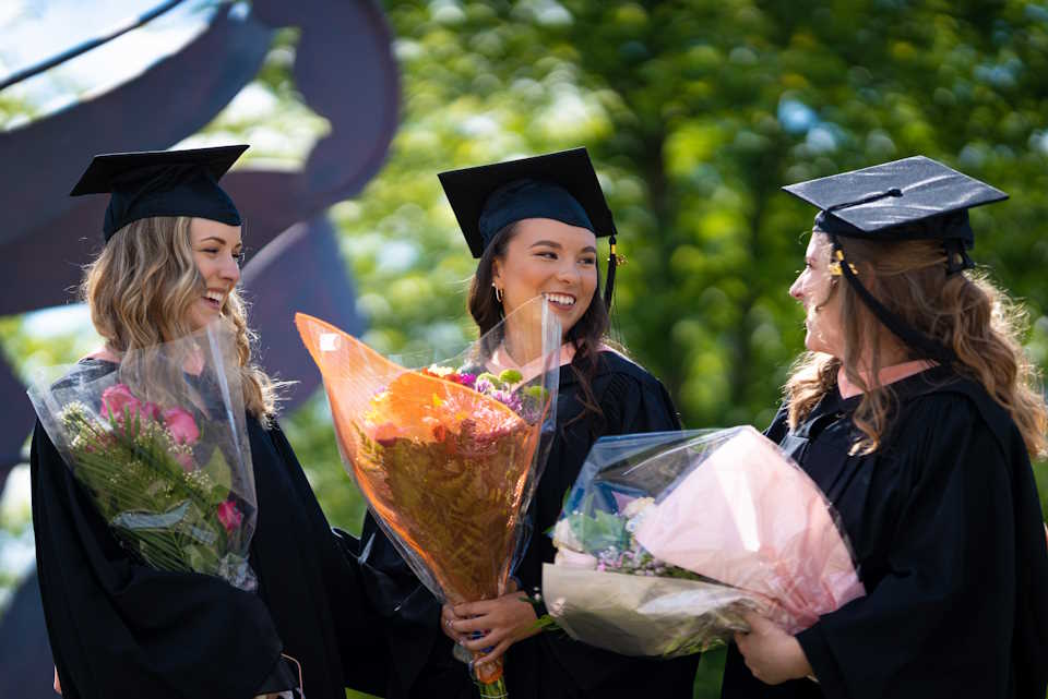 students walking outside