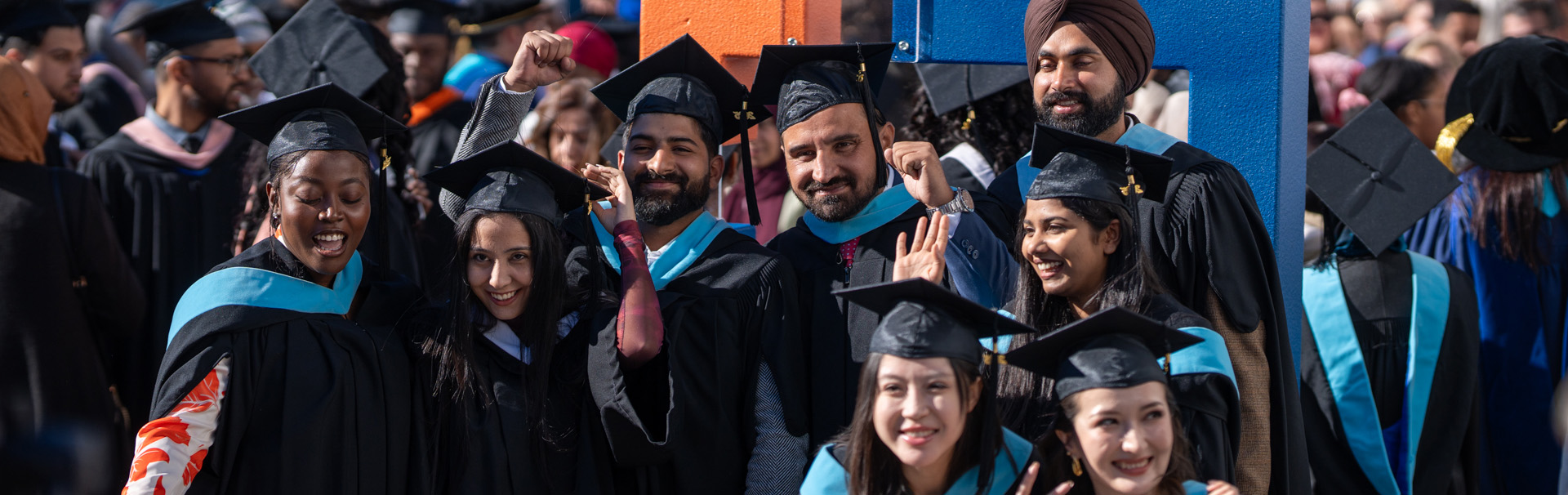 Students celebrating at a graduation ceremony