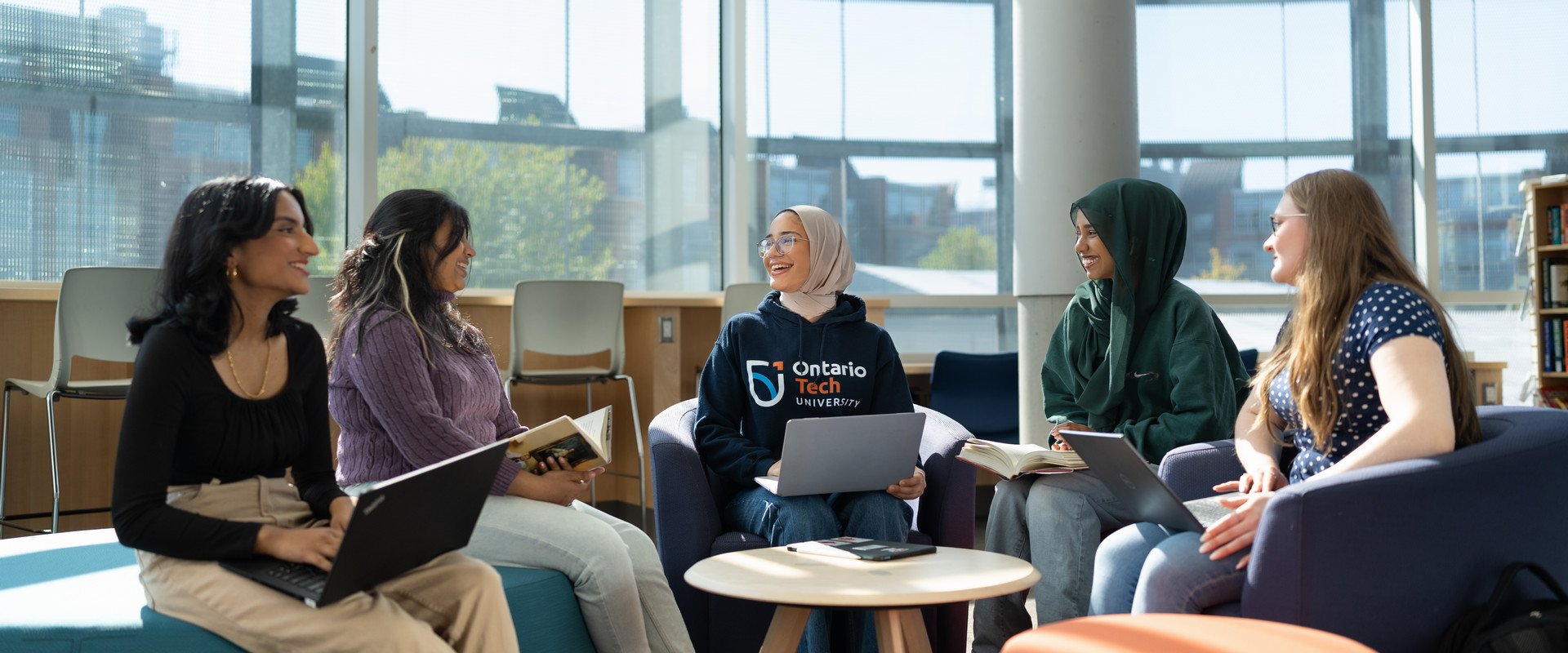 Students in the library