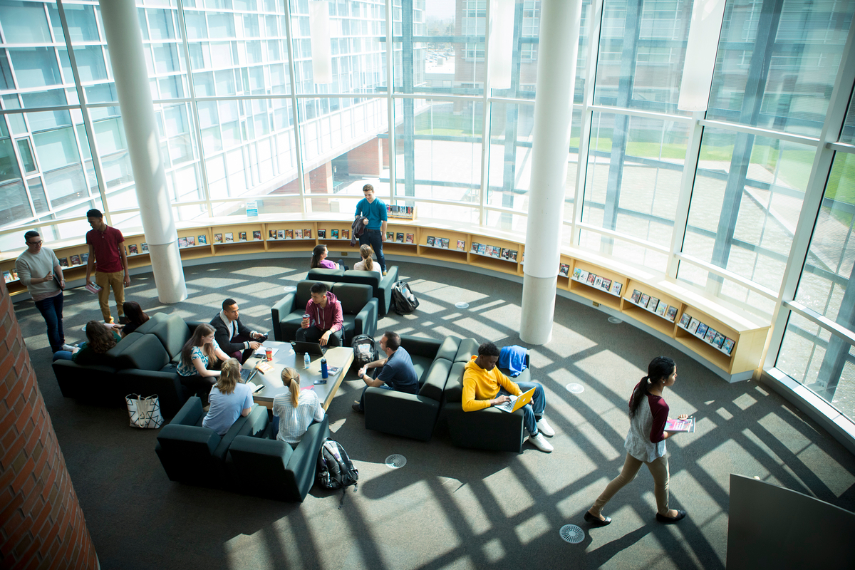The 9,290-square-metre Energy Research Centre (ERC) houses Ontario Tech's unique-in-Canada energy science and engineering programs, including courses in wind, solar, hydrogen, hydraulic, geothermal and nuclear ener