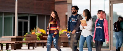 Students walking outside