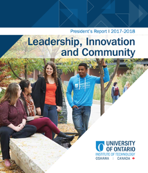 The cover of the President's Report 2017-2018: Leadership, Innovation and Community