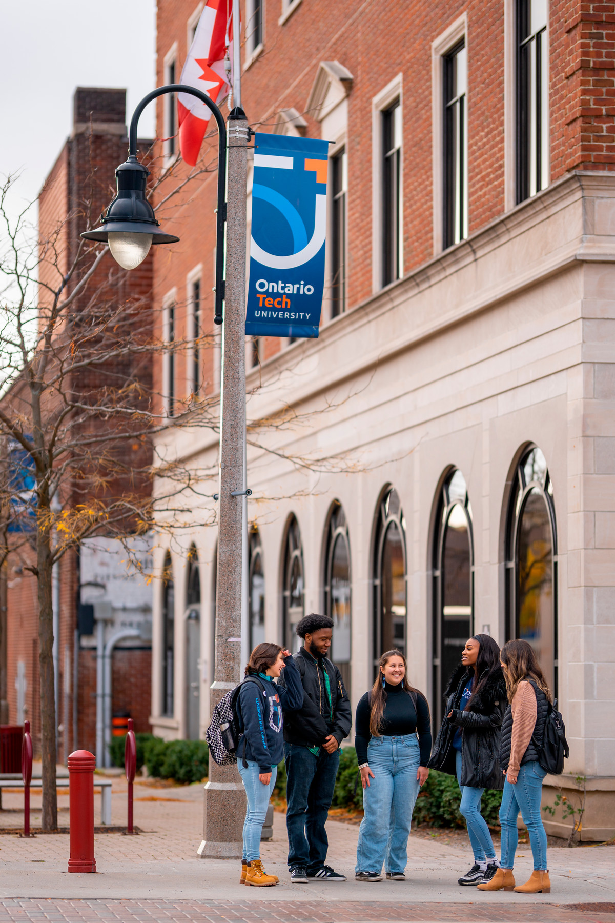 Students in the downtown campus